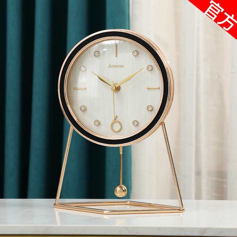 台式座钟客厅钟表摆件台钟家用简约北欧现代轻奢摆钟桌面时钟坐钟,3C数码配件,USB灯,淘宝优惠券,粉丝福利购,淘宝优惠卷