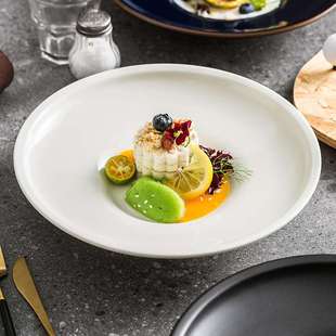 厂家窑变酒店餐厅意面后厨斗笠碗宽口创意菜高档装菜西餐陶瓷深碗