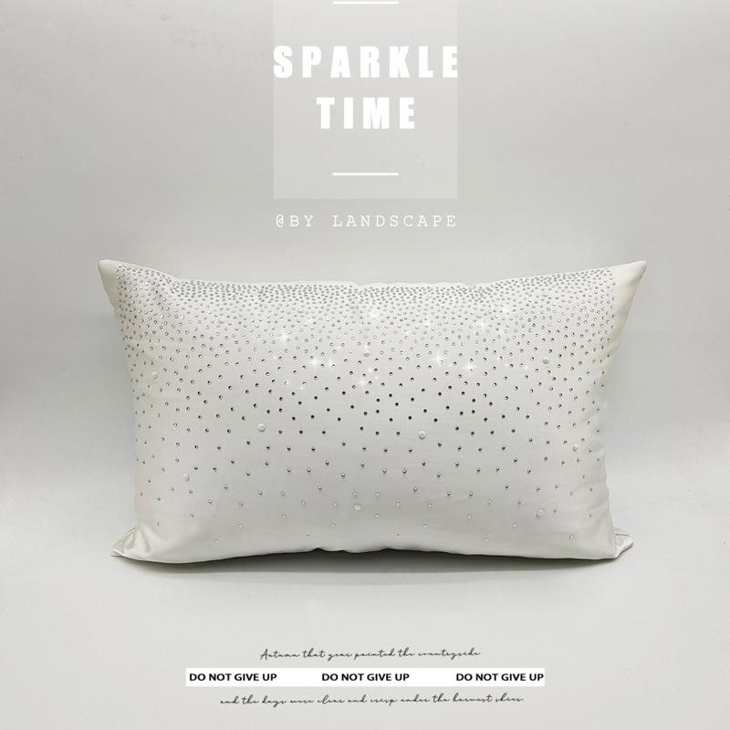 禅丝高精密渐变满钻小抱枕头枕芯腰靠枕午睡方枕芯沙发靠垫套