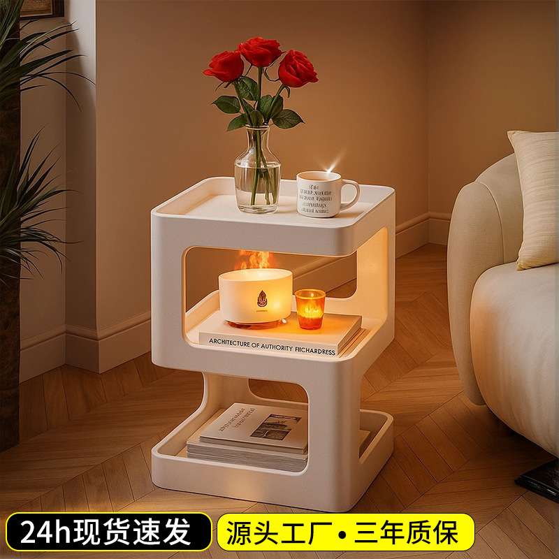 沙发边几边床头柜小型客厅小茶几桌子轻奢卧室现代简约铁艺侧边柜