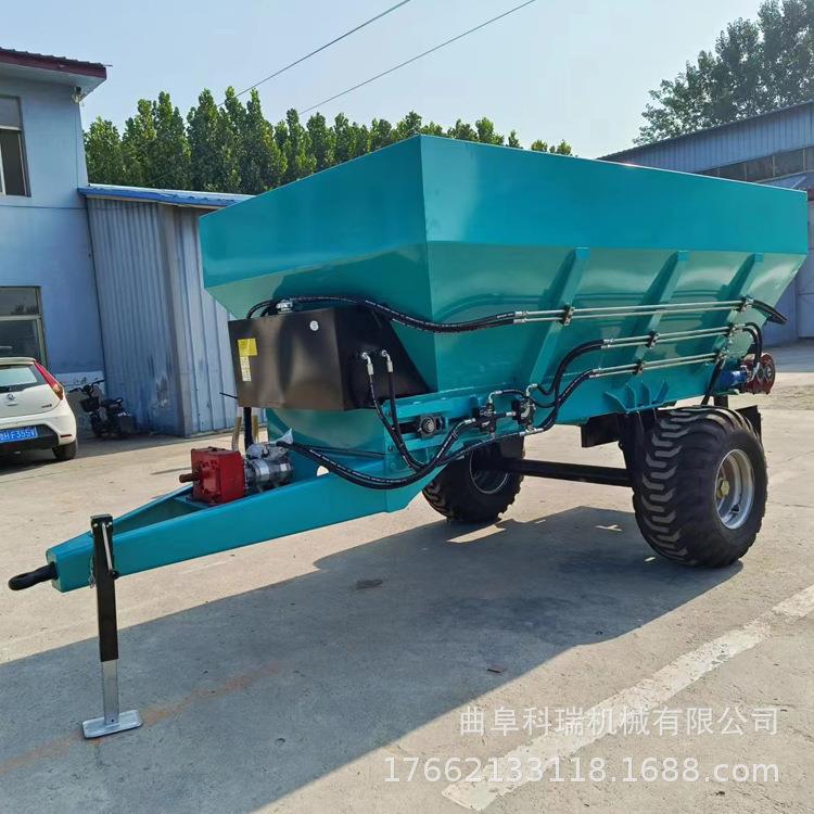 干湿鲜粪撒粪车牵引式动物粪便5方撒肥车单横螺旋横绞龙抛撒车