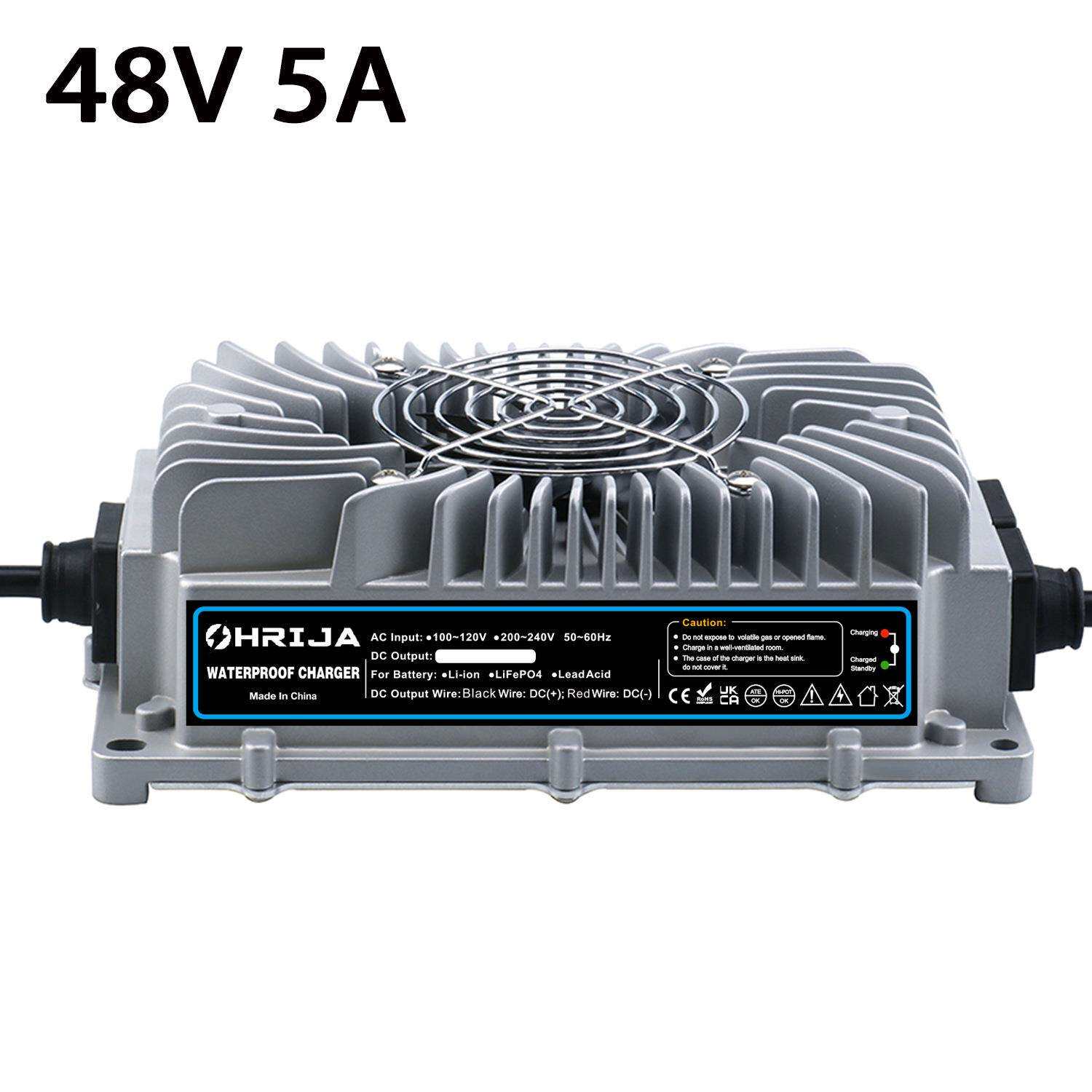 防水IP67 铅酸48V5A高品质防水电池充电器4串铅酸电池充电器