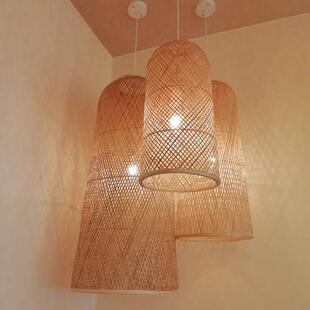 中式手工竹编竹艺竹篾灯笼 民宿客栈楼梯间大堂吊灯 火锅店咖啡厅