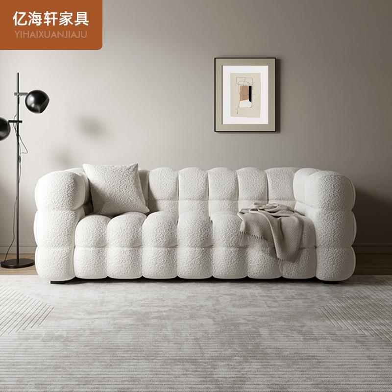 小户型沙发客厅组合法式轻奢网红三人位沙发布艺沙发环保
