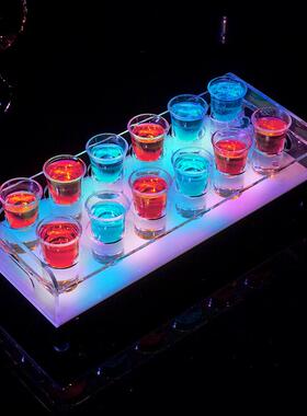 发光酒架酒吧led创意不锈钢一口杯架ktv心型个性鸡尾酒架发光杯架