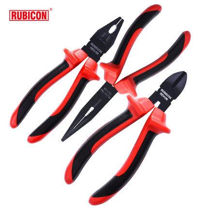 罗宾汉RUBICON绝缘电工钳斜嘴斜口钳尖嘴钳平嘴钳老虎钳REV系列