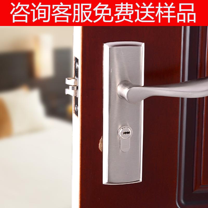 室内木门锁单舌锁卧室房门卫生间执手锁锁具单舌防盗机械门锁银白
