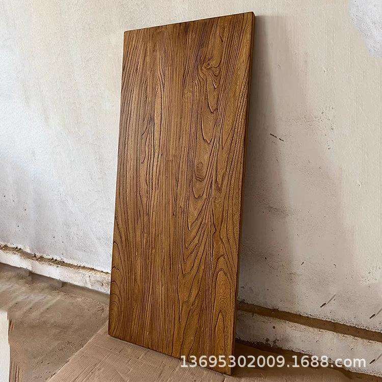 老榆木实木大板风化板旧木板复古吧台餐桌飘窗书桌面板家居装修板