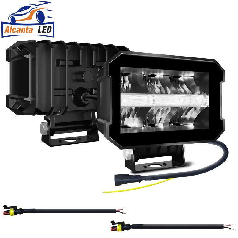 跨境A柱5寸方形汽车大灯 超亮LED远近光车灯三轮车越野车前照射灯