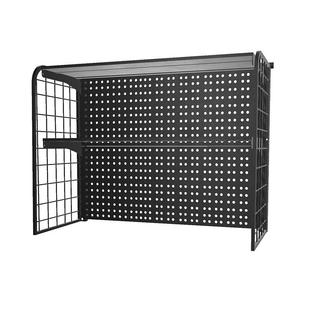 贫美墙轨洞洞板置物架黑色墙上书架铁质无甲醛家用置物板壁挂书柜