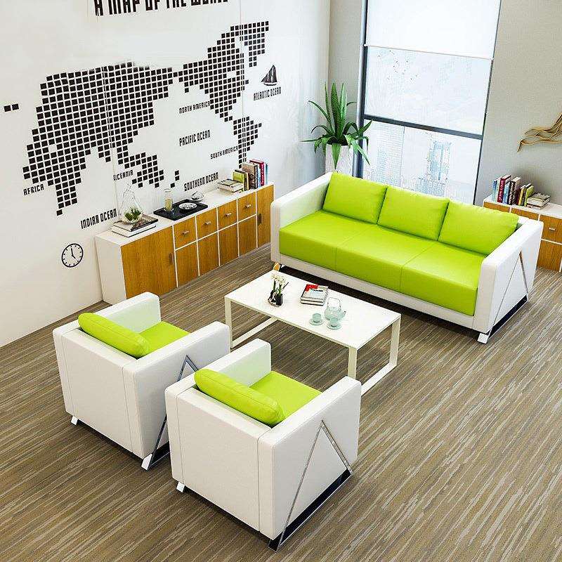 办公沙发简约现代洽谈会客接待商务单人三人位办公室沙发茶几组合
