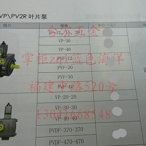 \P-30叶片泵 VP\12\15VPP20V2  \40RF\V