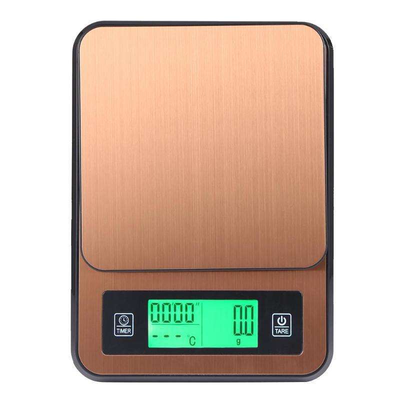 手冲电子咖啡秤计时多功能3KG-0.1g厨房秤带体温计