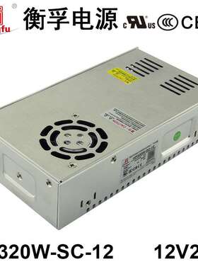 衡孚HF320W-SC-12直流PFC电源85-264VAC转DC12V25A工业开关电源