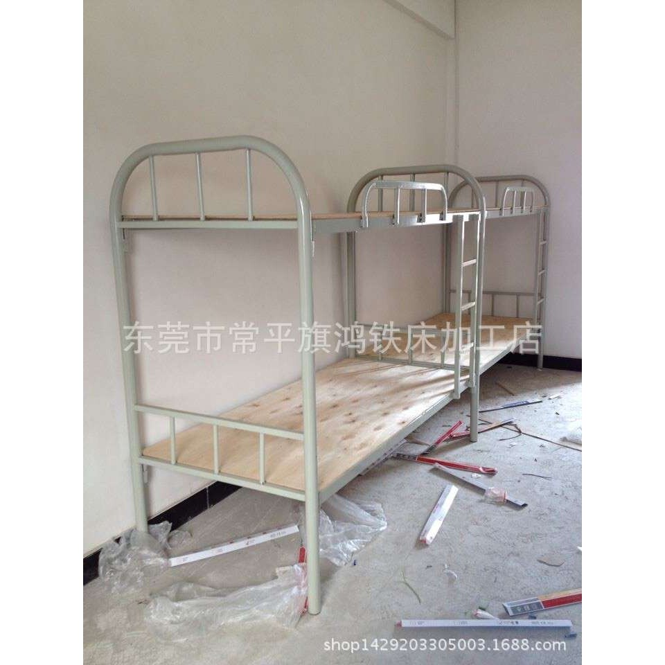 东莞厂家自产自销 员工宿舍方管床 圆管床 单人双层铁床