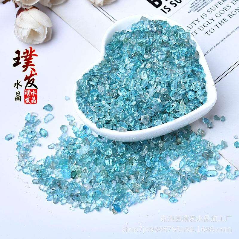 天然磷灰石碎石透体磷灰石颗粒鱼缸铺垫粘画滴胶儿童淘矿宝石