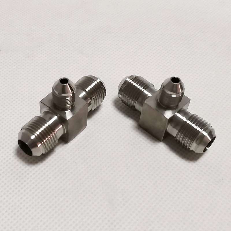 异径三通接头2M18X1.5-M12X1 不锈钢74°外锥螺纹接头