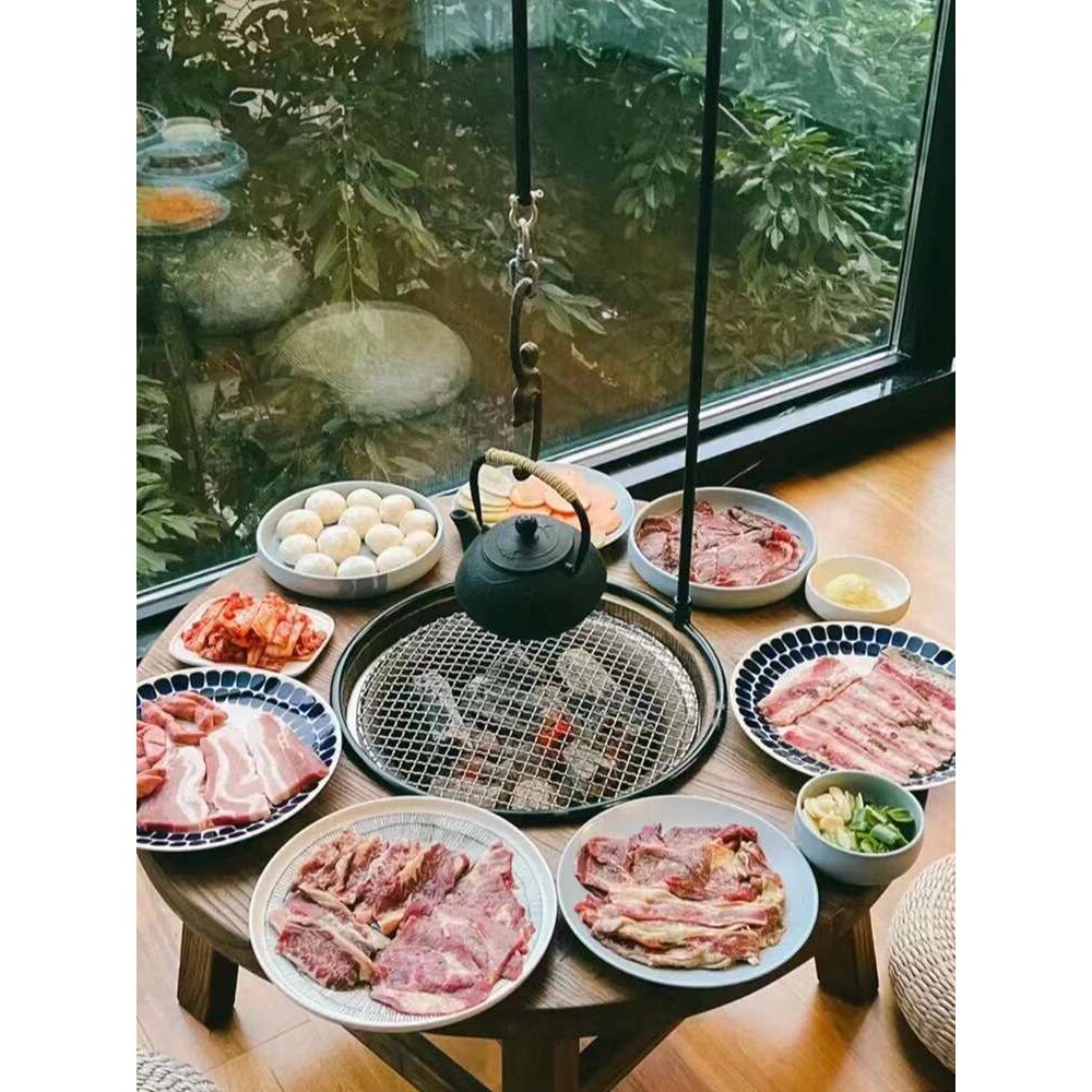 吊铁壶挂钩架子可伸缩落地铁艺烧水壶吊架汤盆自在鹿角钩围炉茶桌