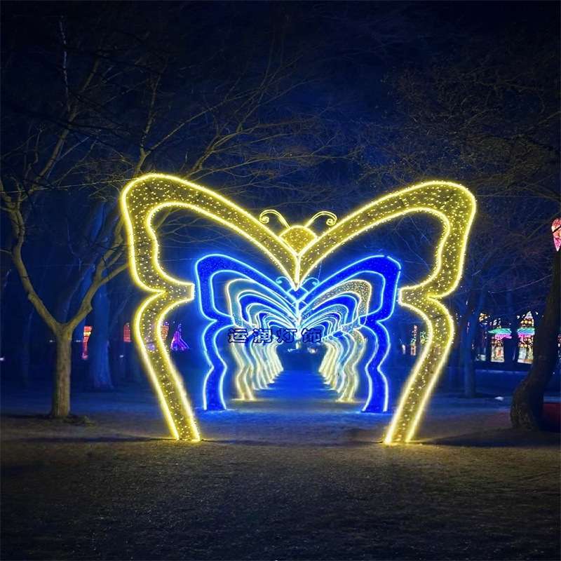 特色造型户外蝴蝶拱门天使拐杖动物LED摆件公园景区亮化景观灯