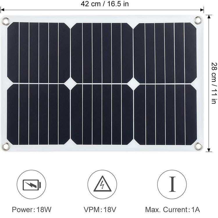 Sunpower太阳能板20W柔性板户外便携式应急太阳能手机充电器