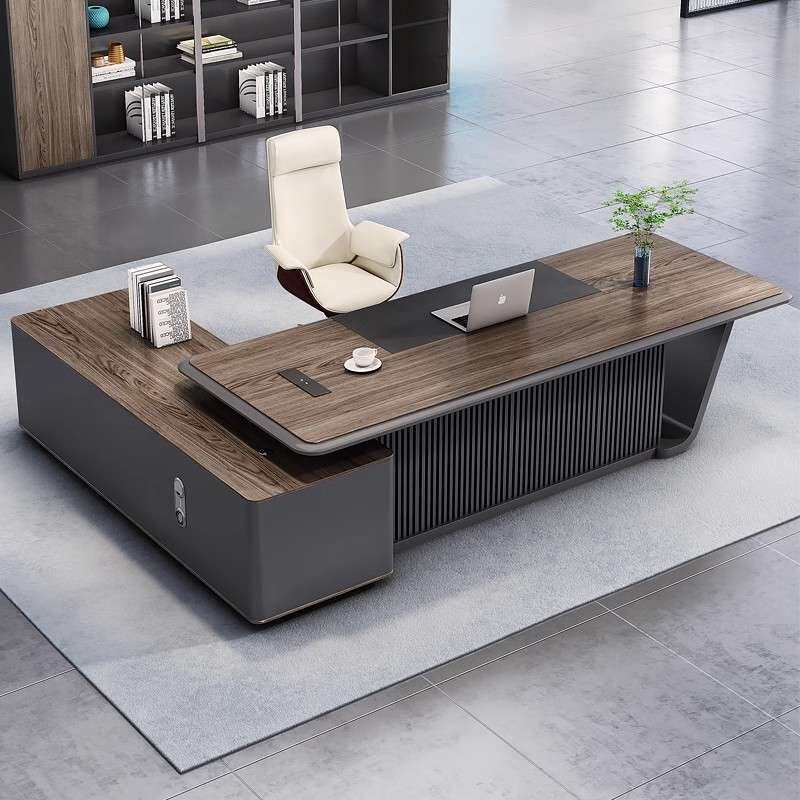 轻奢老板桌2米办公桌新中式简约现代办公室桌椅组合总裁经理班台