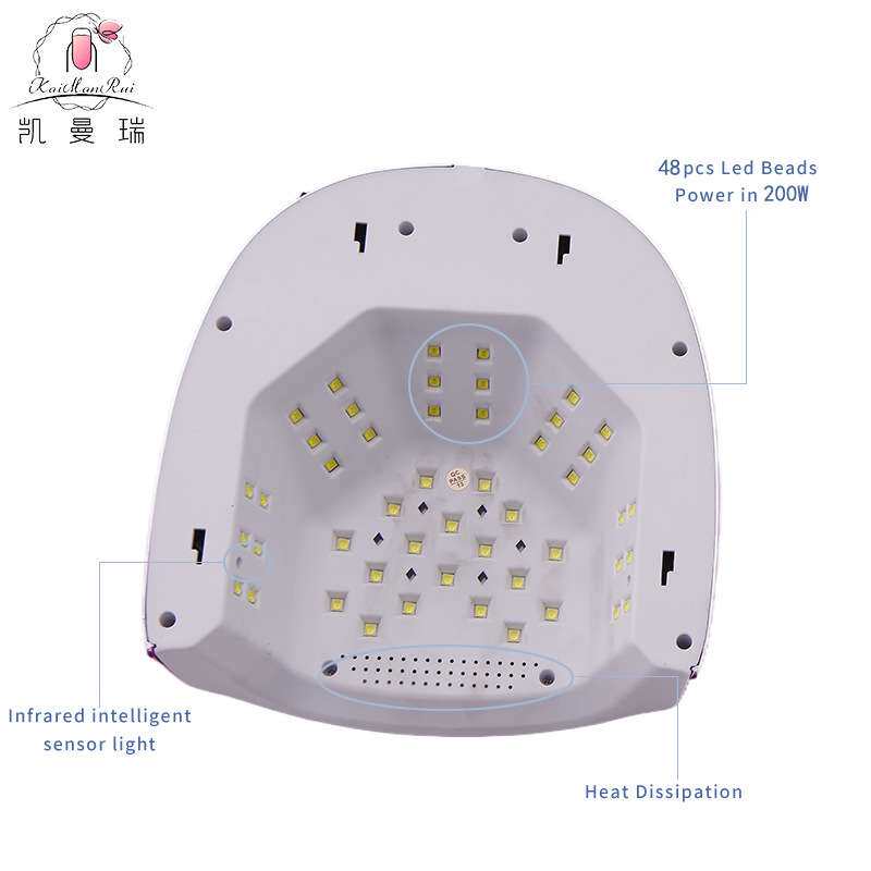 美甲灯200W大功率美甲光疗灯UV速干指甲烤胶光疗灯液晶显示美甲机