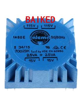Talema 70023K 环形变压器 2x15v交流次级额定电压 5VA额定功率
