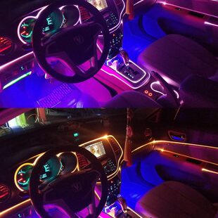 24v货车内饰冷光线氛围灯条车内免接线改装 饰用品大全实用 无线装