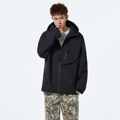 户外防风工装连帽冲锋登山夹克男女休闲宽松潮流秋季2025新款外套