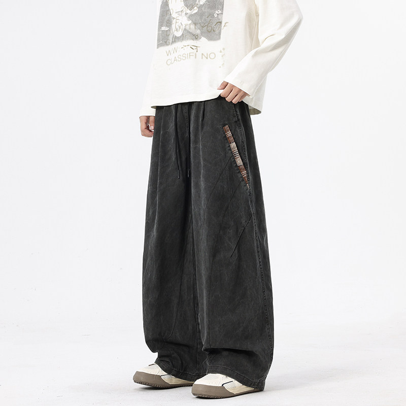 高个子加长男裤青少年黑色牛仔裤男生春秋2025新款秋季直筒休闲裤