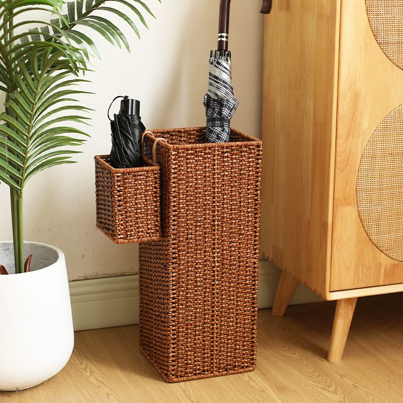 沥水织仿家用门口酒店雨伞放置架雨伞收纳桶客厅复古藤编伞架家居