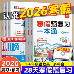 2026新天天向上28天寒假预复习一本通一二三四五六年级人教版同步练习题上册寒假作业衔接教材语文数学英语专项训练提分计划练习册