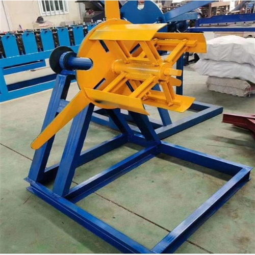 供应C型钢上料架 承重1.5吨钢带旋转防护挡板 单臂涨紧立式功能全