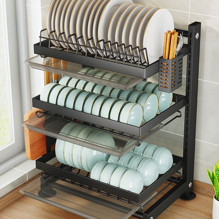 多功能家用碗碟收纳架厨房置物架放碗架沥水架台面碗筷收纳盒碗柜