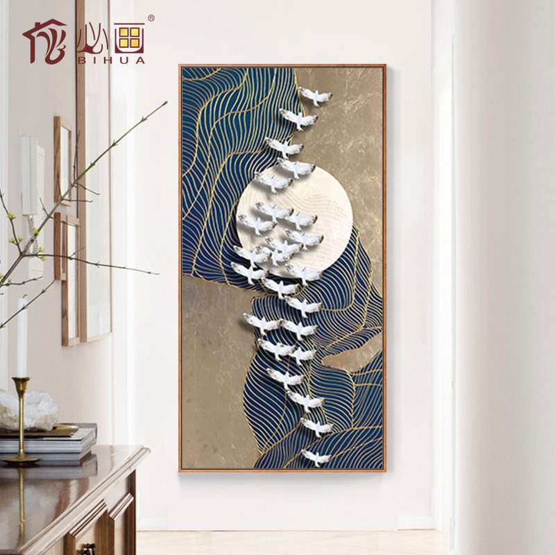玄关装饰画中式抽象画样板房酒店走廊挂画新中式家居禅意壁画