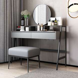 意式实木梳妆台小户型化妆桌影楼飘窗化妆台 化妆柜适用极简