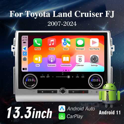适用2007-24酷路泽FJ安卓13.3寸智能视频播放器中控屏carplay导航