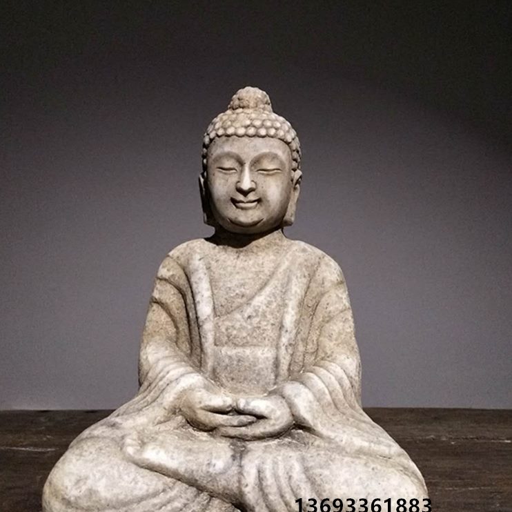 观音玉明收藏站清白青古典石头高汉首卧佛坐佛艺术品古石雕佛石佛