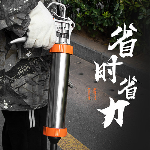 开拓省力玻璃胶枪手动自动断胶防滴两用不锈钢透明胶桶打玻璃胶枪