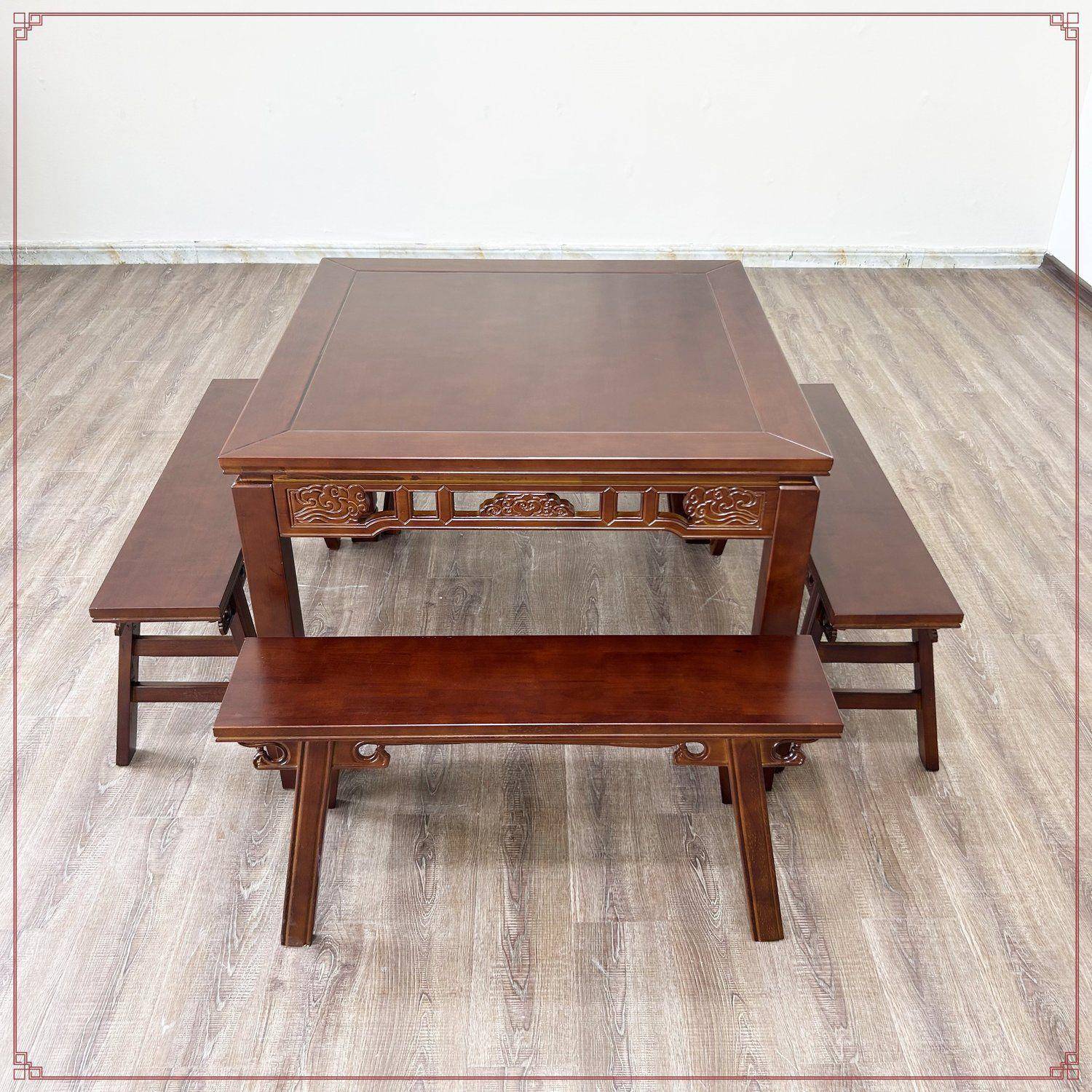 八仙桌实木方桌子客厅家用农村中堂老式实木餐桌饭店圆形正方形桌