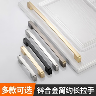 简约柜子门把手锌合金拉手衣柜橱柜抽屉拉手方形条形单孔 小 古铜