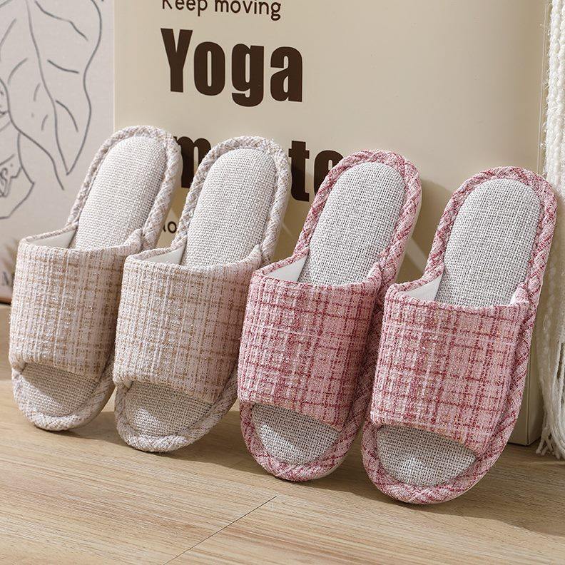 4宾馆待客棉麻布酒店专用双民宿人亚麻居家用非旅行备一次性拖鞋5