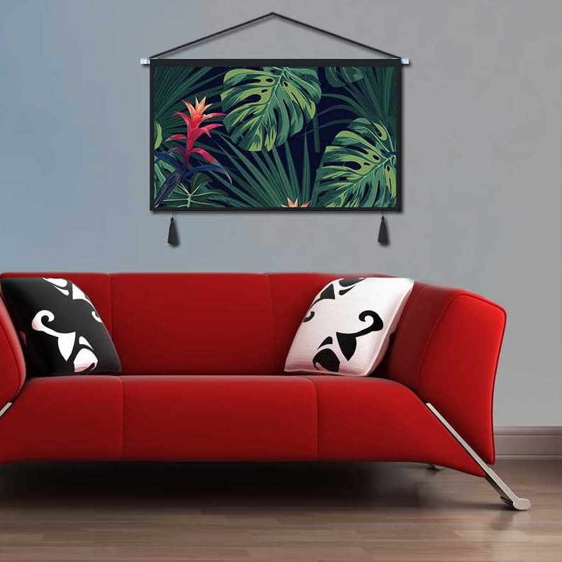 挂画暗黑布艺植物背景布壁画欧式民宿挂布客厅墙面装饰画挂毯卧室图片