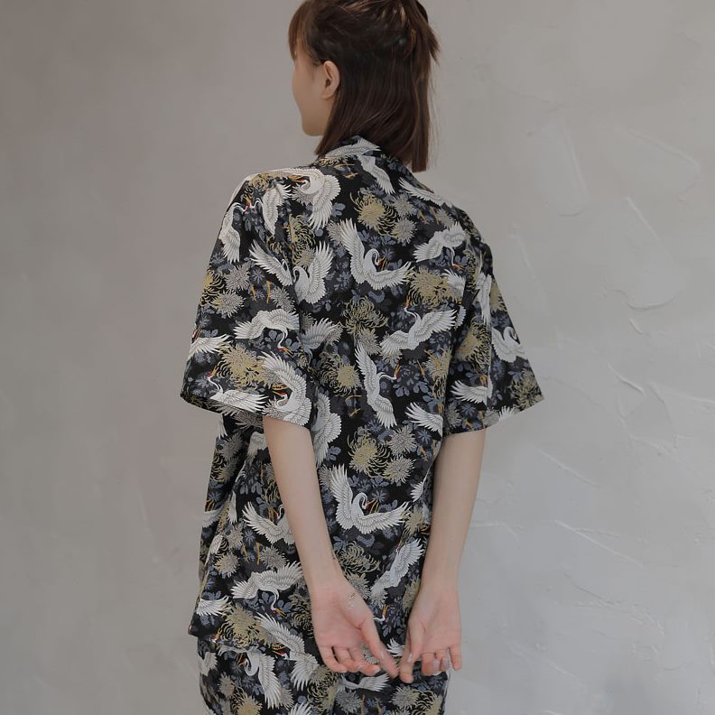开衫日式新款汗蒸服女家居服亚麻睡衣高档大码国潮情侣服洗浴桑拿