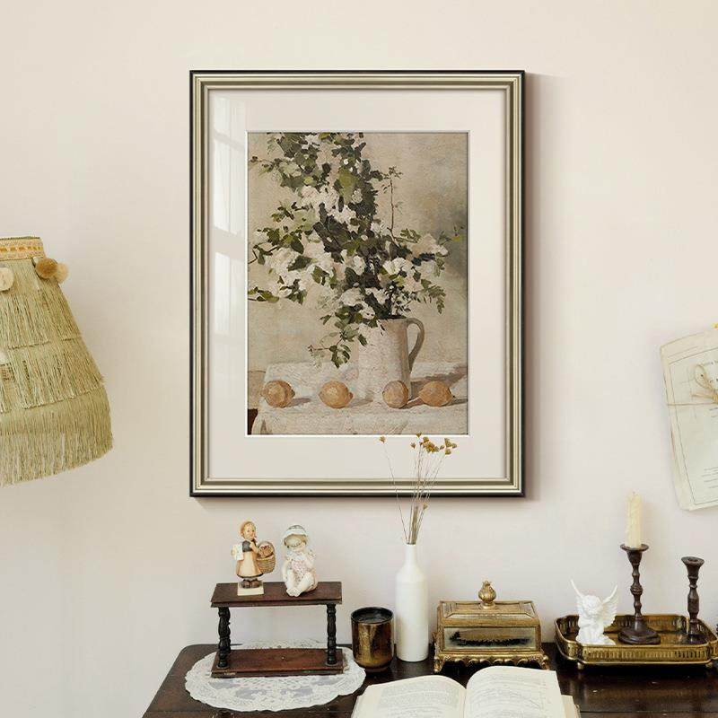 白韵清柠》现代法式轻奢复古艺术客厅装饰画餐厅玄关静物花卉挂画