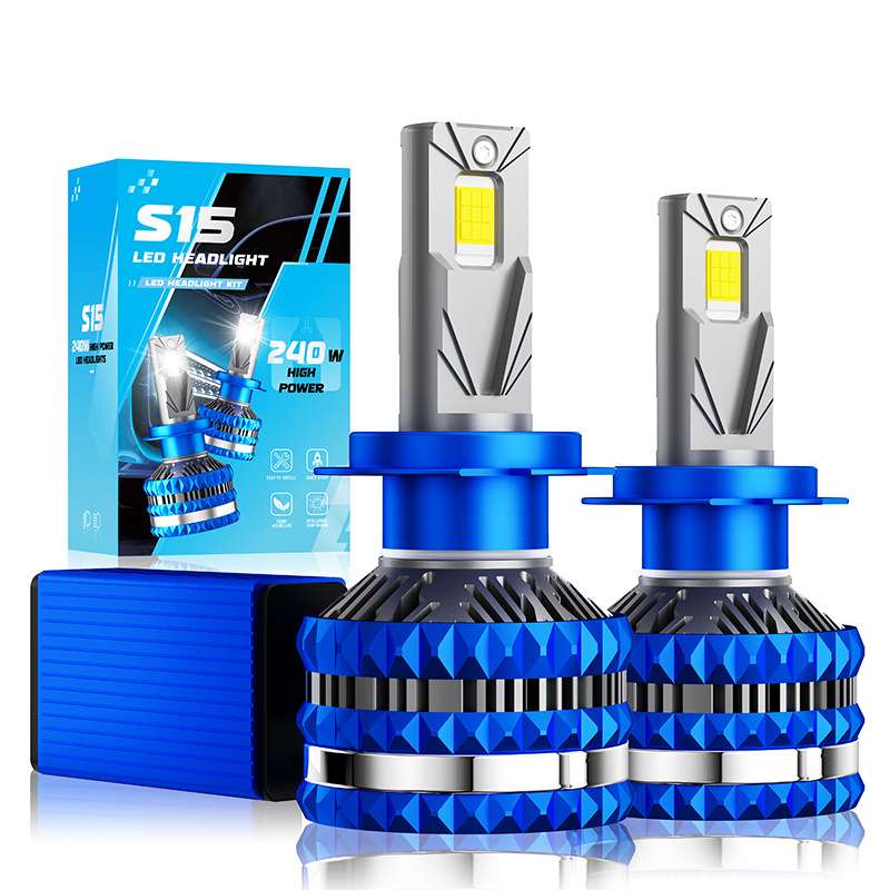 新款S15汽车LED大灯智能解码240W大功率超亮远近光H4 H7H11前照灯