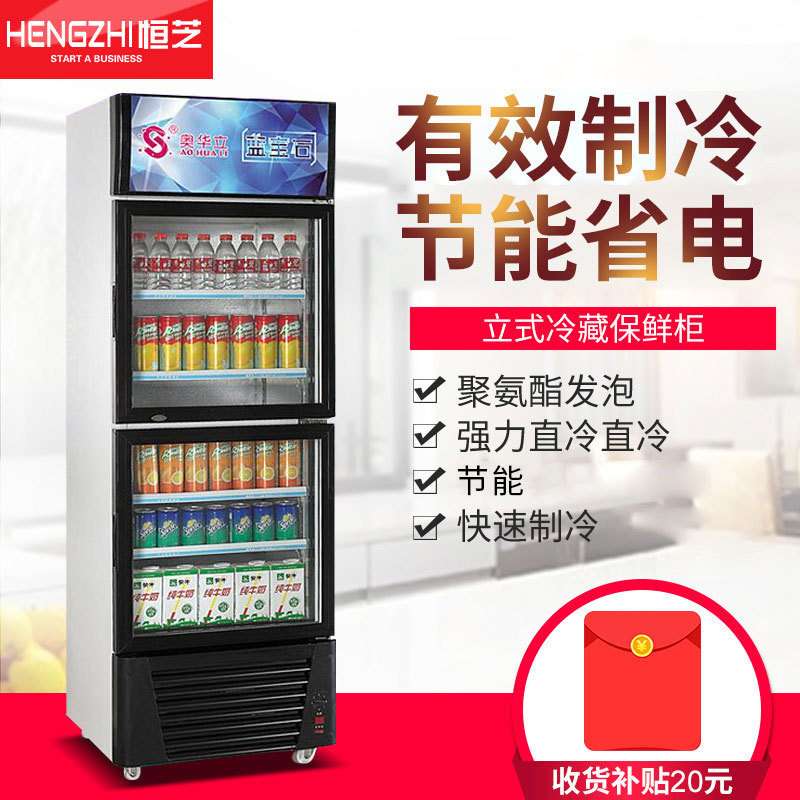 冰柜商用饮料柜单门冷藏柜立式家用冷柜保鲜柜玻璃门冰箱展示柜