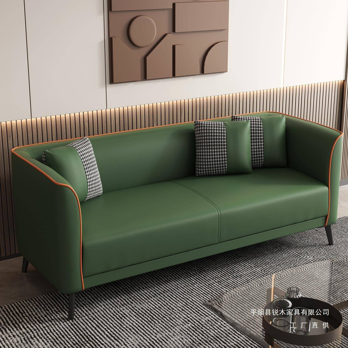 办公室酒店休息区接待小户型沙发双三人简约客厅公寓出租房小沙发