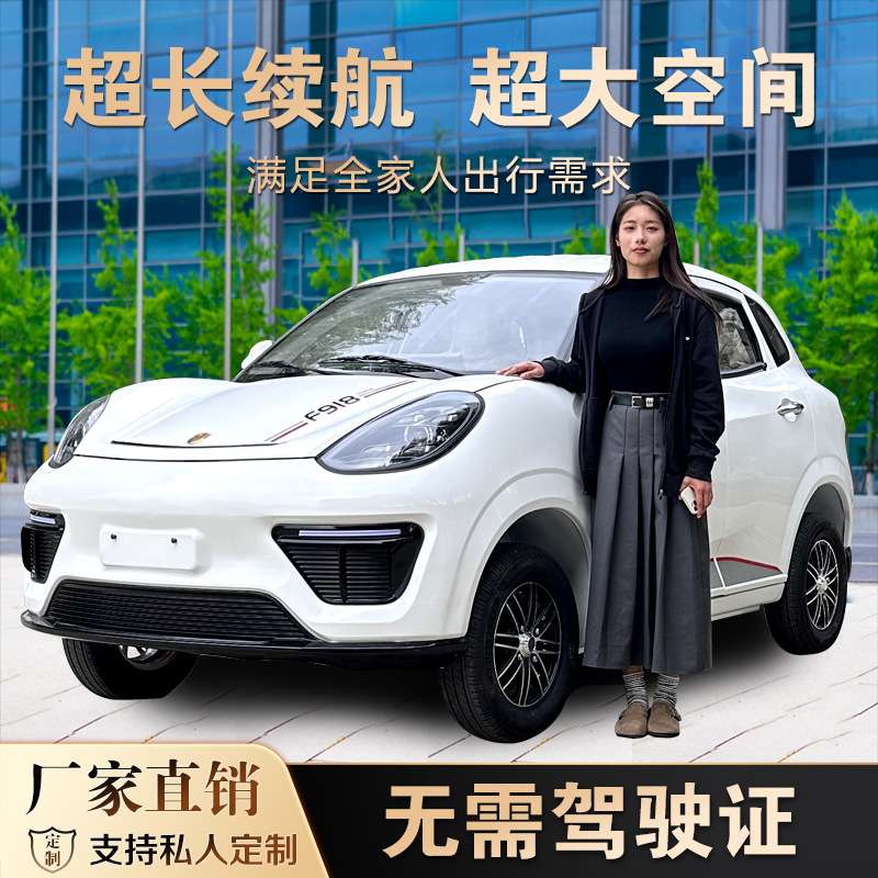 新款电动四轮车成人家用接送孩子老年代步车油电两用新能源汽车