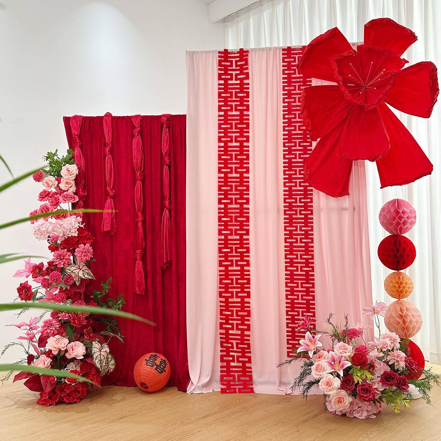 婚房布置中式摆件婚礼庭院摆件新人拍照道具结婚喜庆户外迎宾摆件